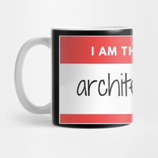 I am the Architect Red Sticker Mug